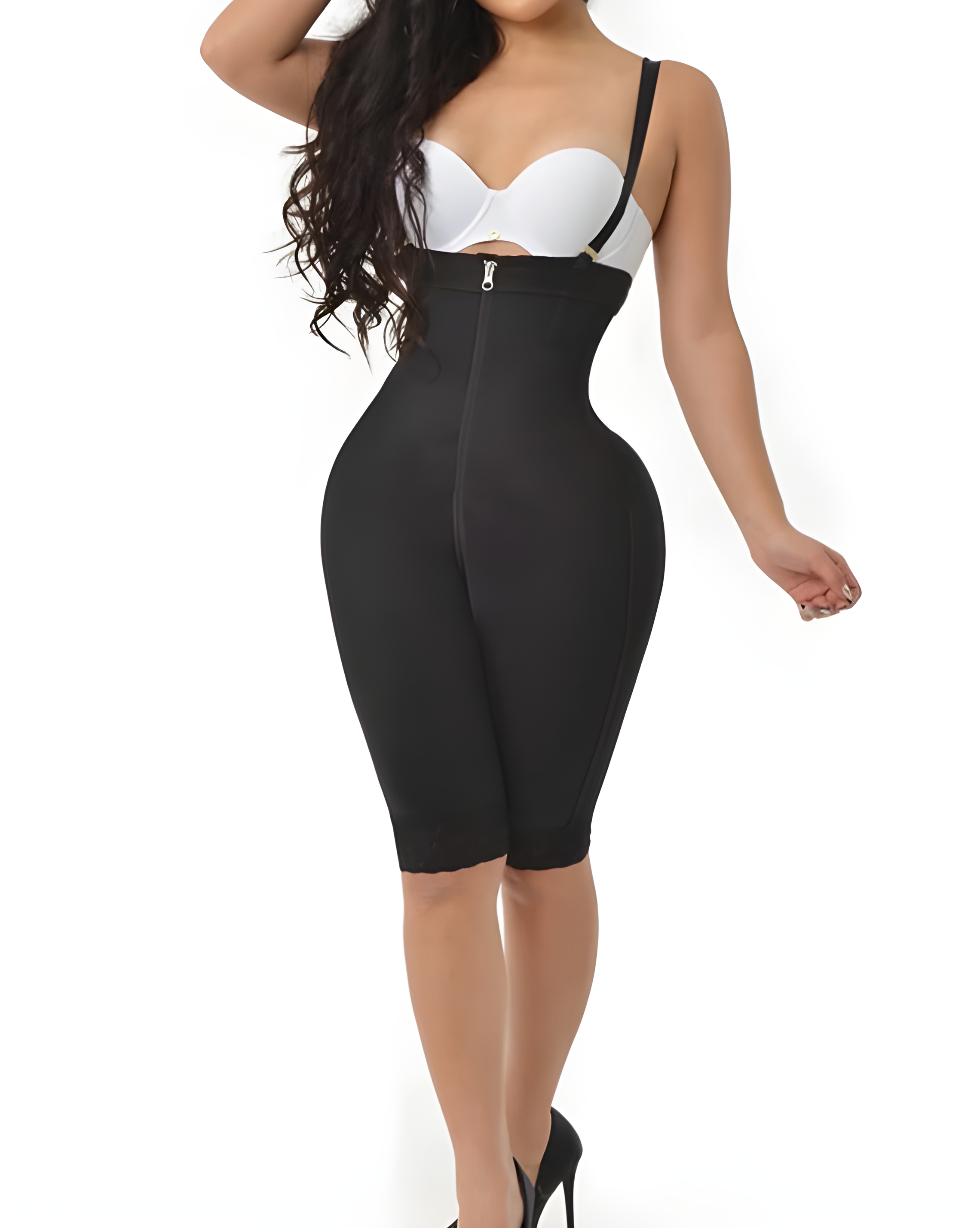 Open Bust Front Zipper Shapewear