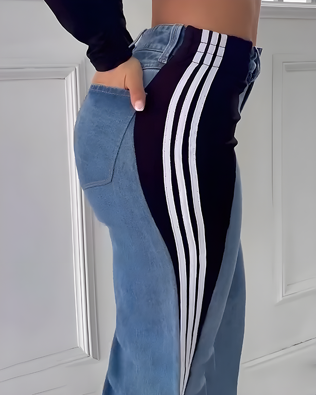 Panelled Straight Jeans