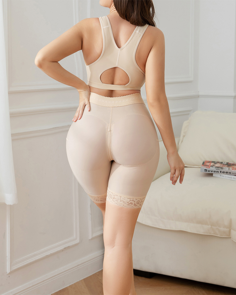 Fashion Tummy Control Butt Lifter Zipper Closure Shorts
