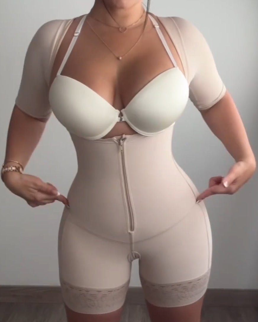 Mid-Length Sleeve Open Bust Shapewear