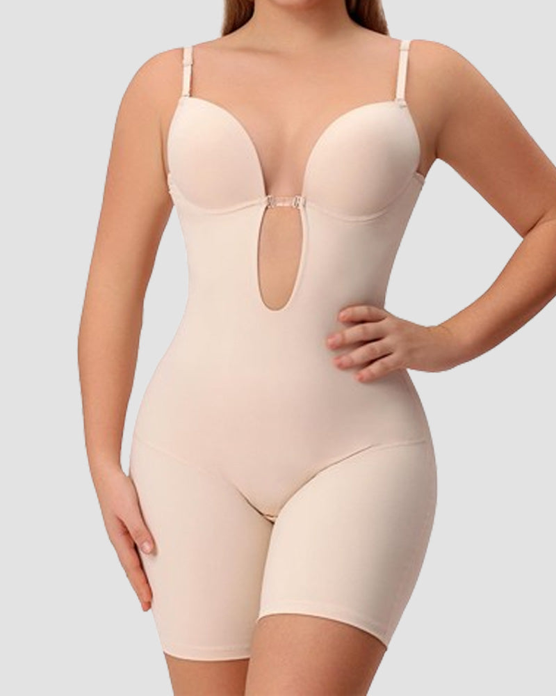 Rückenfreie, bauchkontrollierende Shapewear mit integriertem BH