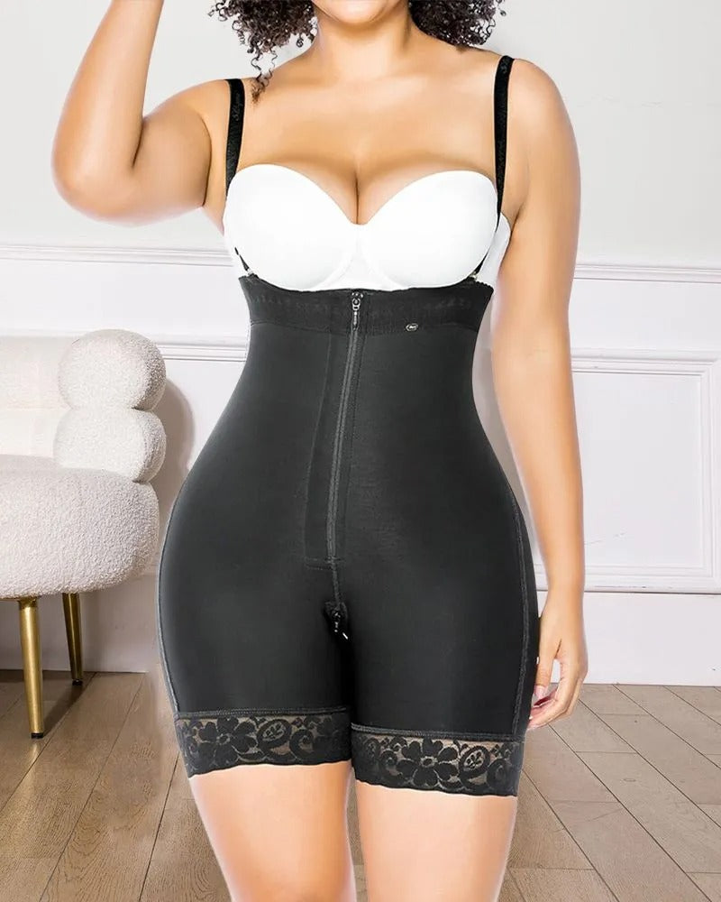 Butt Lifter Belly Control Panties Crotch With Zipper Lace Shapewear