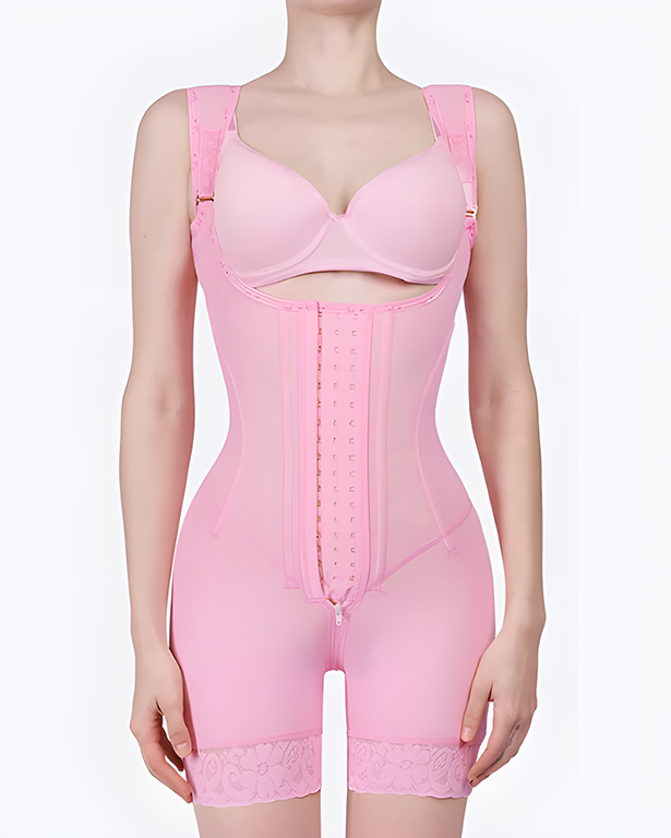 Hook-Eye Waist Control Shaping Bodysuit