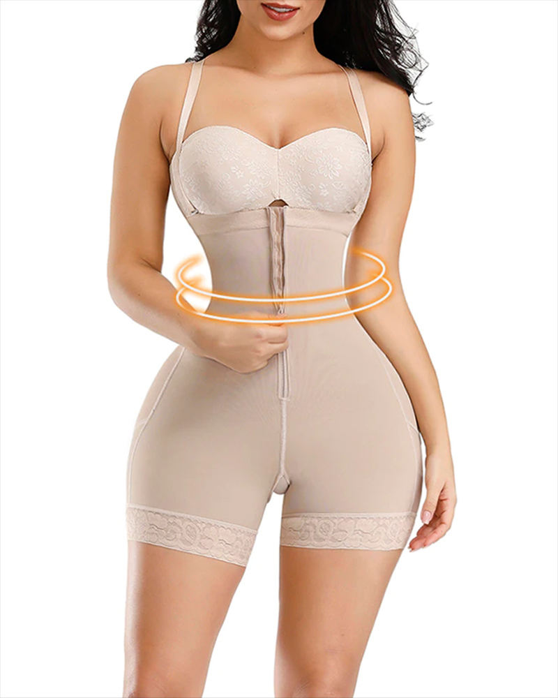 Fashion Open Bust Tummy Control Zipper Shapewear