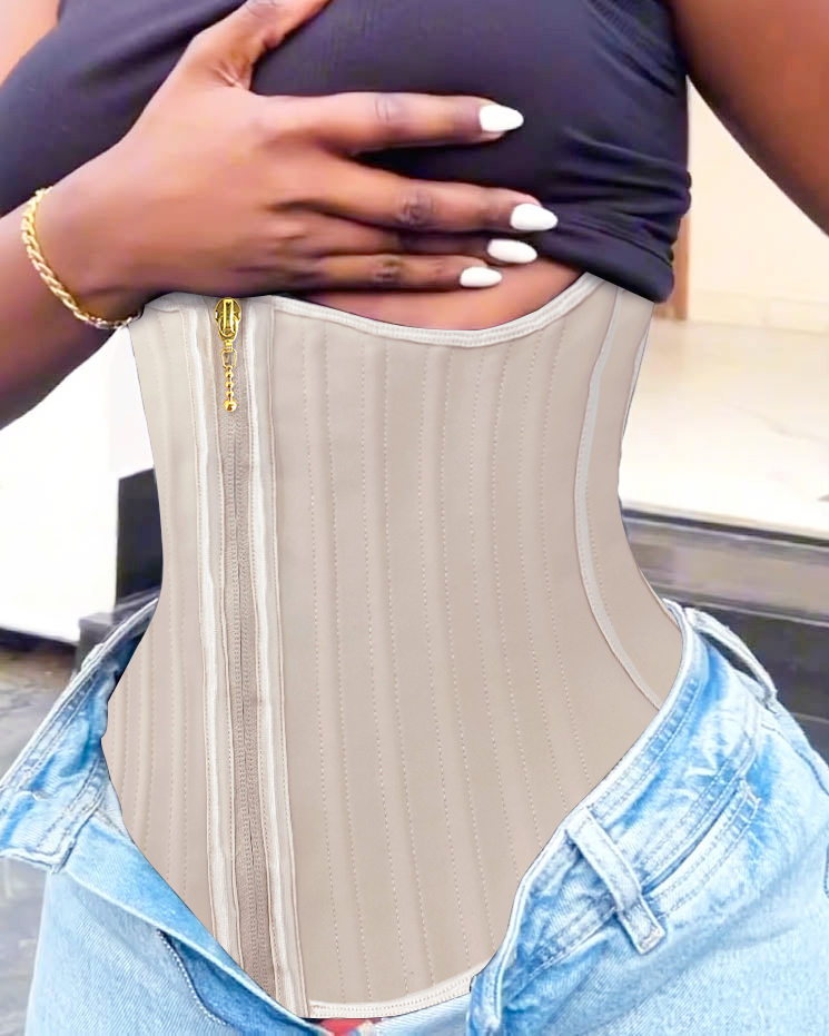 High Compression Steel Curve Zipper Waist Trainer