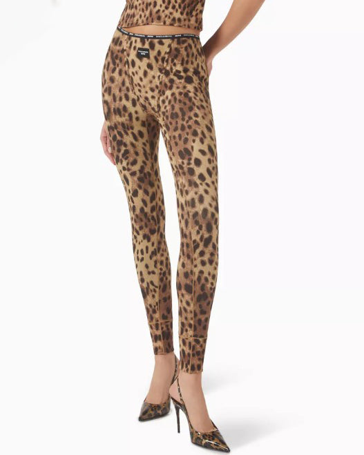 Pantalones de yoga con estampado de leopardo