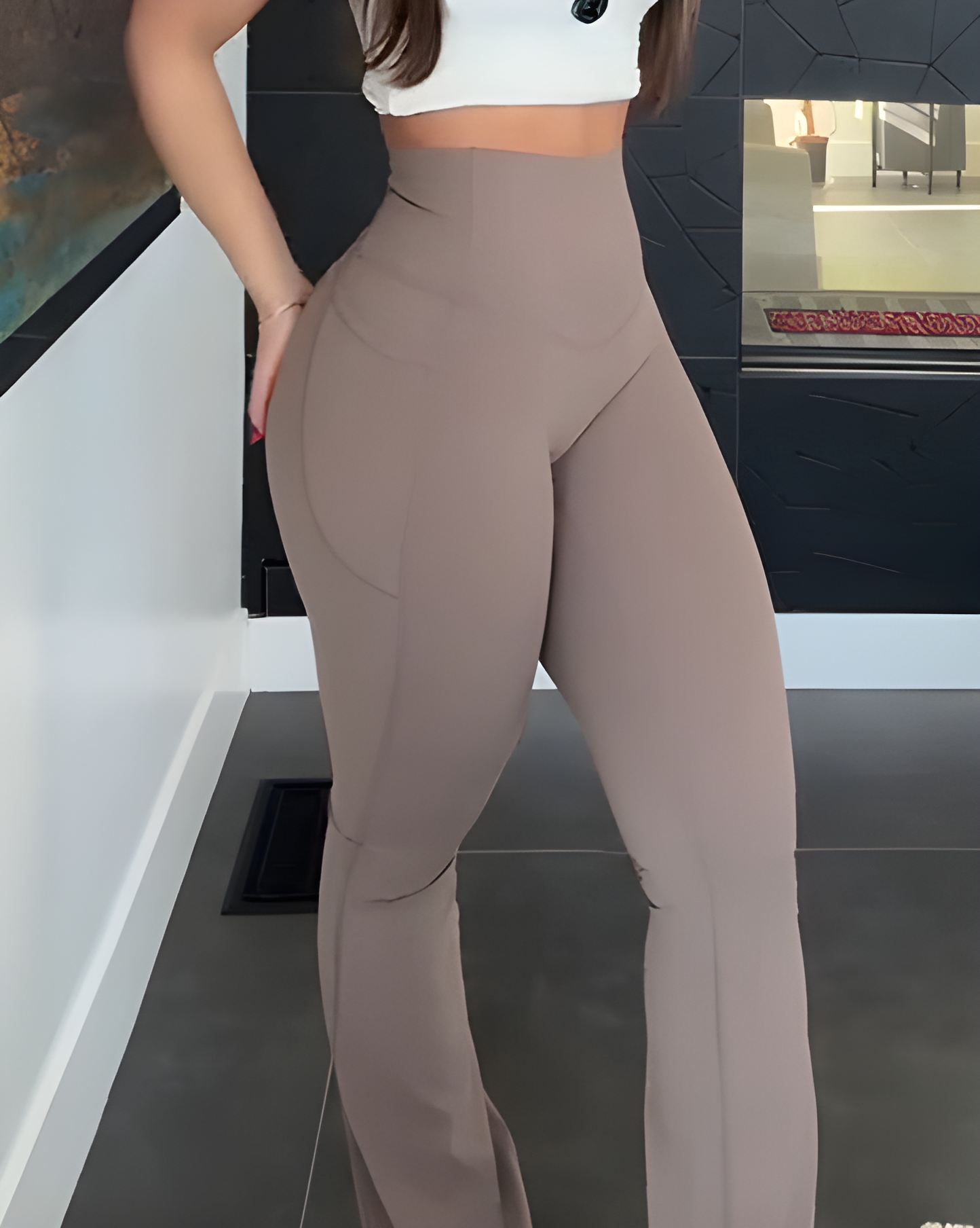 High-Waisted TummyControl Flared Yoga Pants