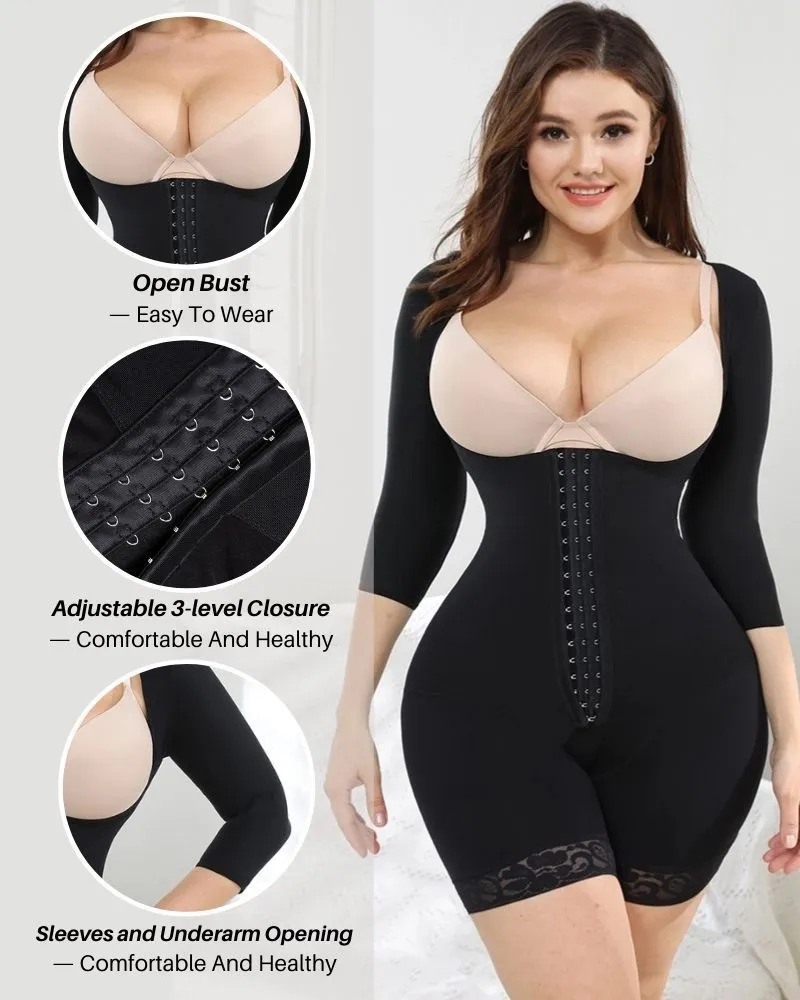 Fashion High Compression Mid Sleeve Open Bust Slimming Shaper