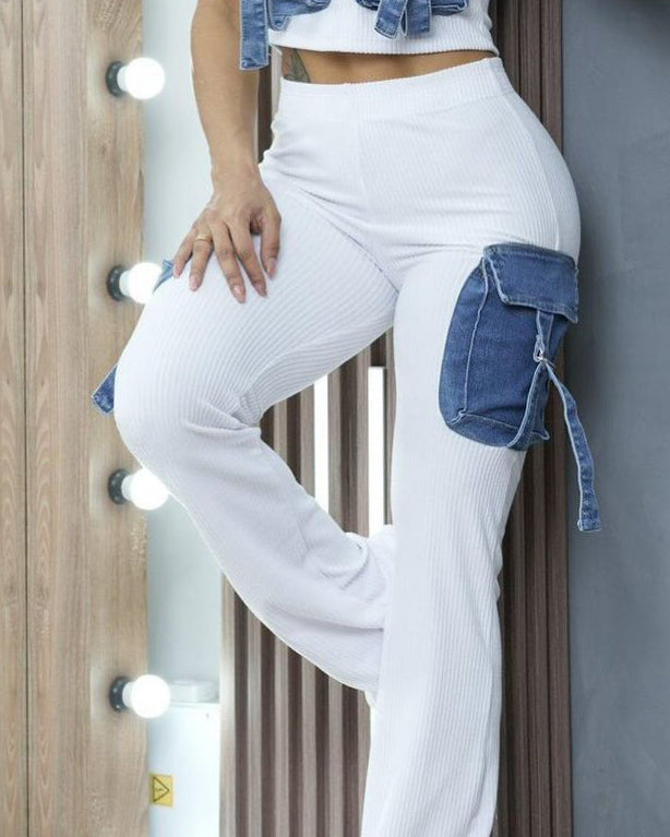 Pantalones de yoga ajustados con canalé