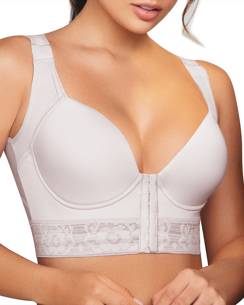 Women Back Support Front Hook Closure Full Cup Push Up Bra