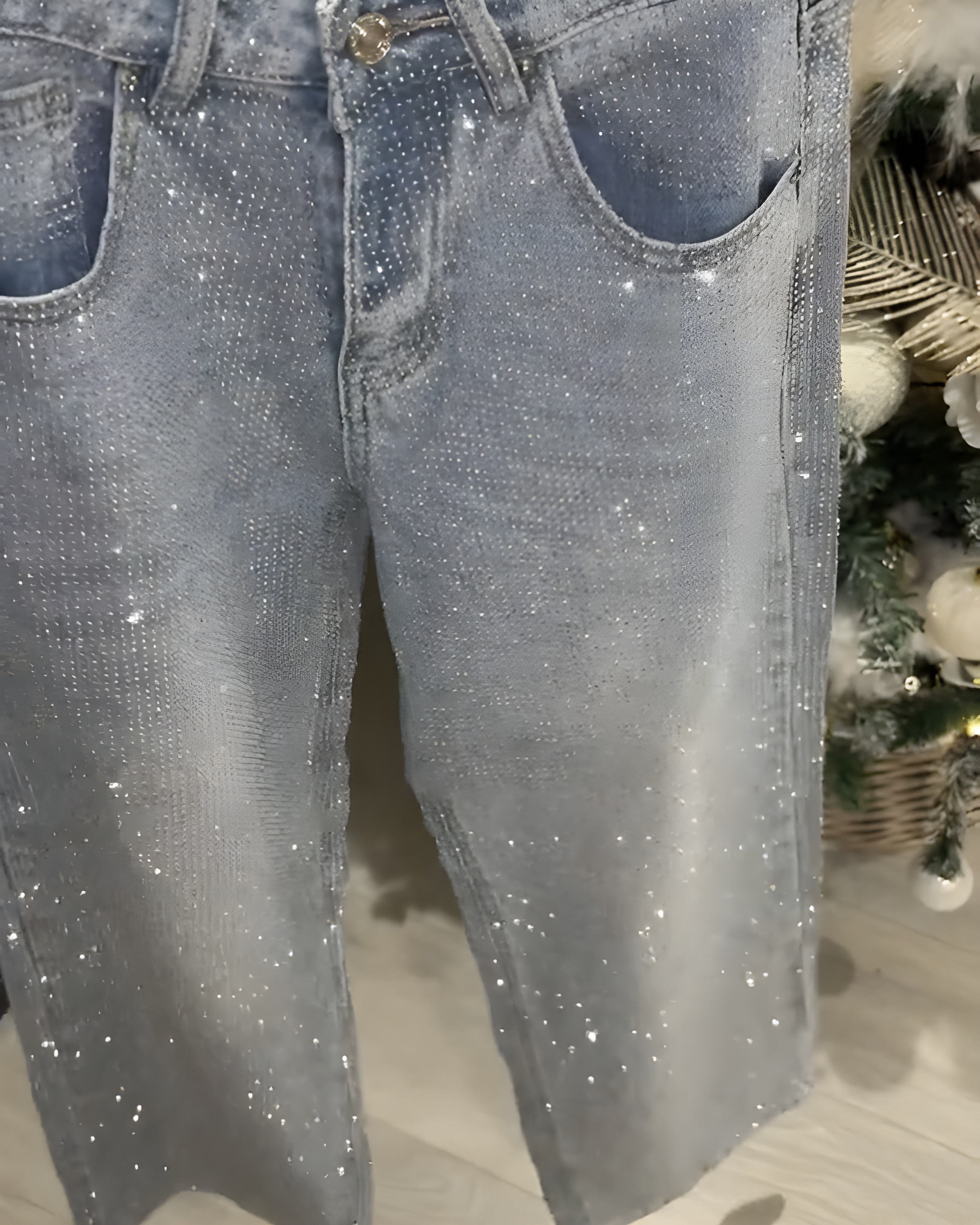 Rhinestone Baggy Jeans