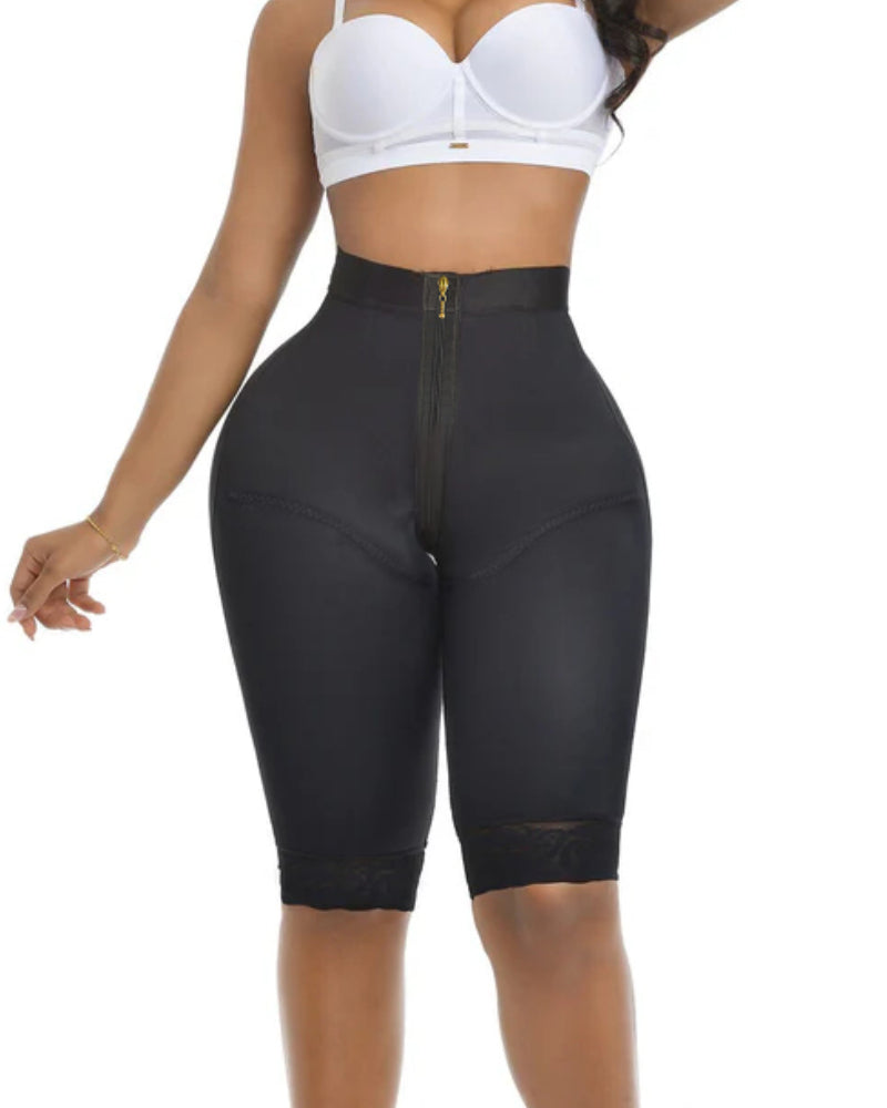 High Waist Tummy Control Compression Butt Lifting Zipper Shorts