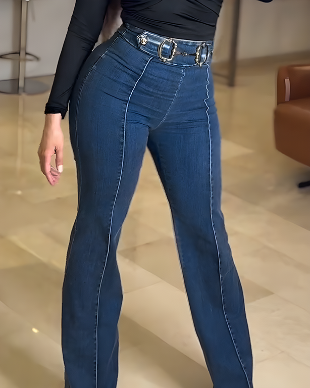 Women Slim Fit Flared Trousers