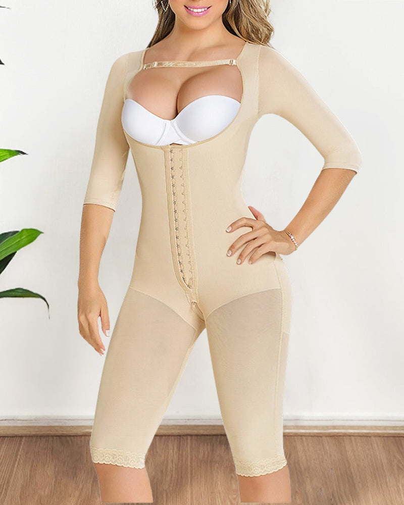 Full Body Shapewear With Bank And Arm Coverage