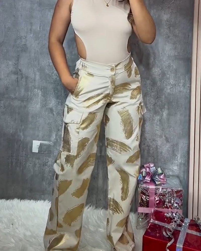 Metallic Loose Trousers