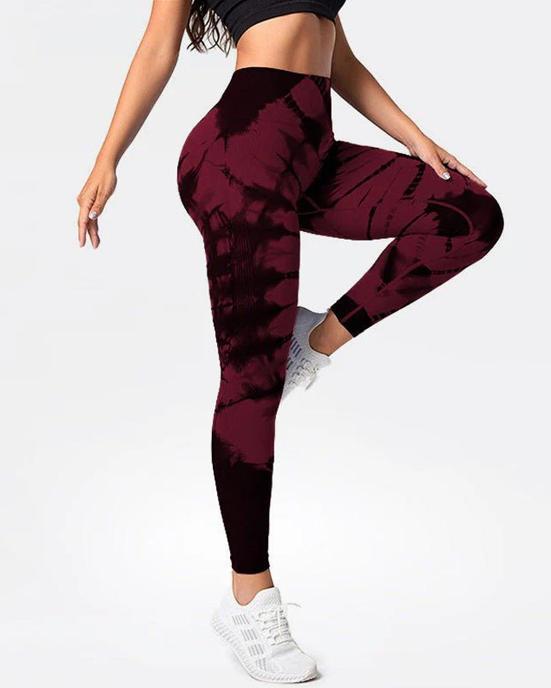 Seamless Tie Dye High Waisted Active Yoga Pants