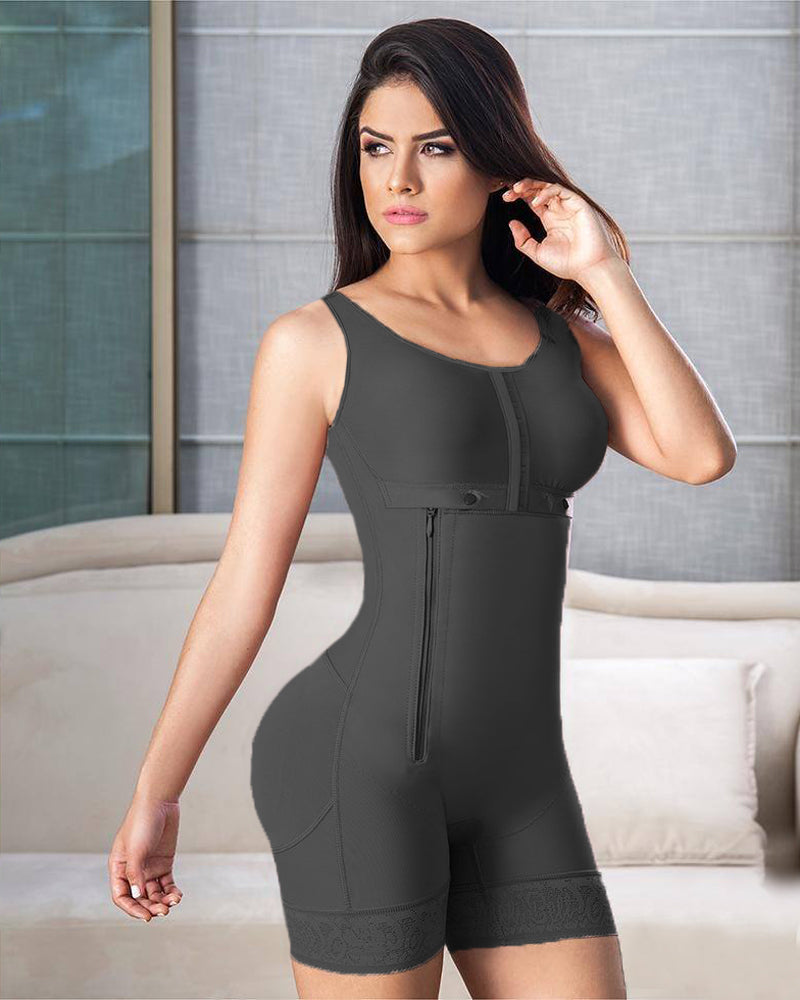 Side Zipper Adjustable Breast Support Tummy Control Shapewear