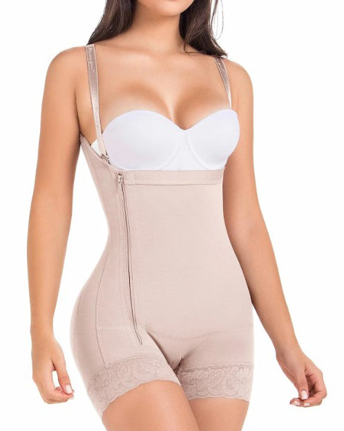 Side Zipper Tummy Sculpt Shaping Bodysuit