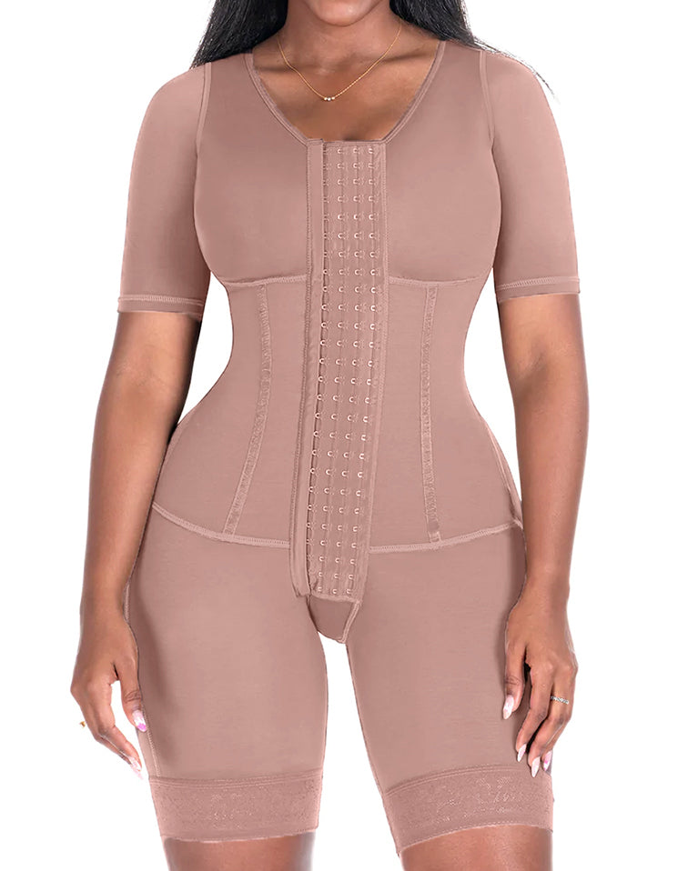 Mid Thigh With Attached Bra & Arms Shapewear