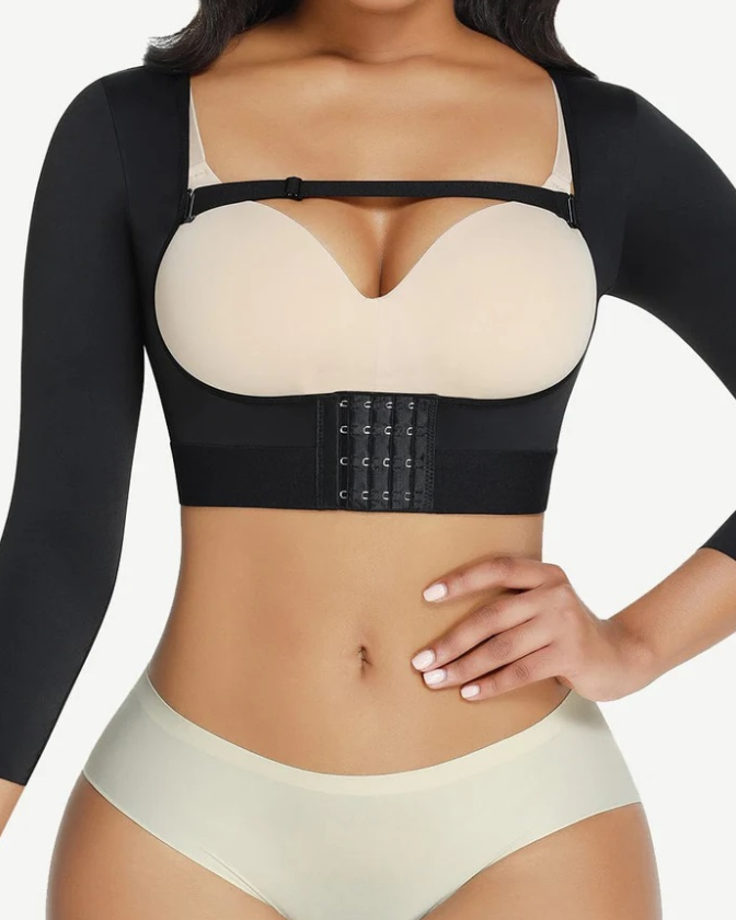 Langärmliger, offener Brust-Bodyshaper mit Trägern