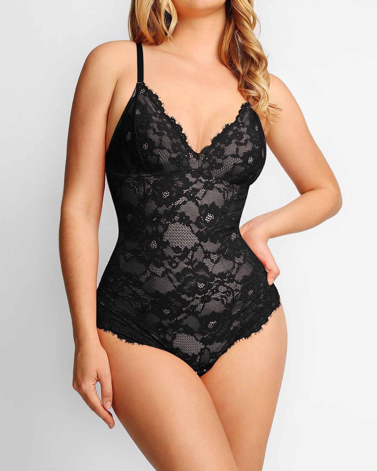 Fashion Lace Firm Thong Comfortable Bodysuit