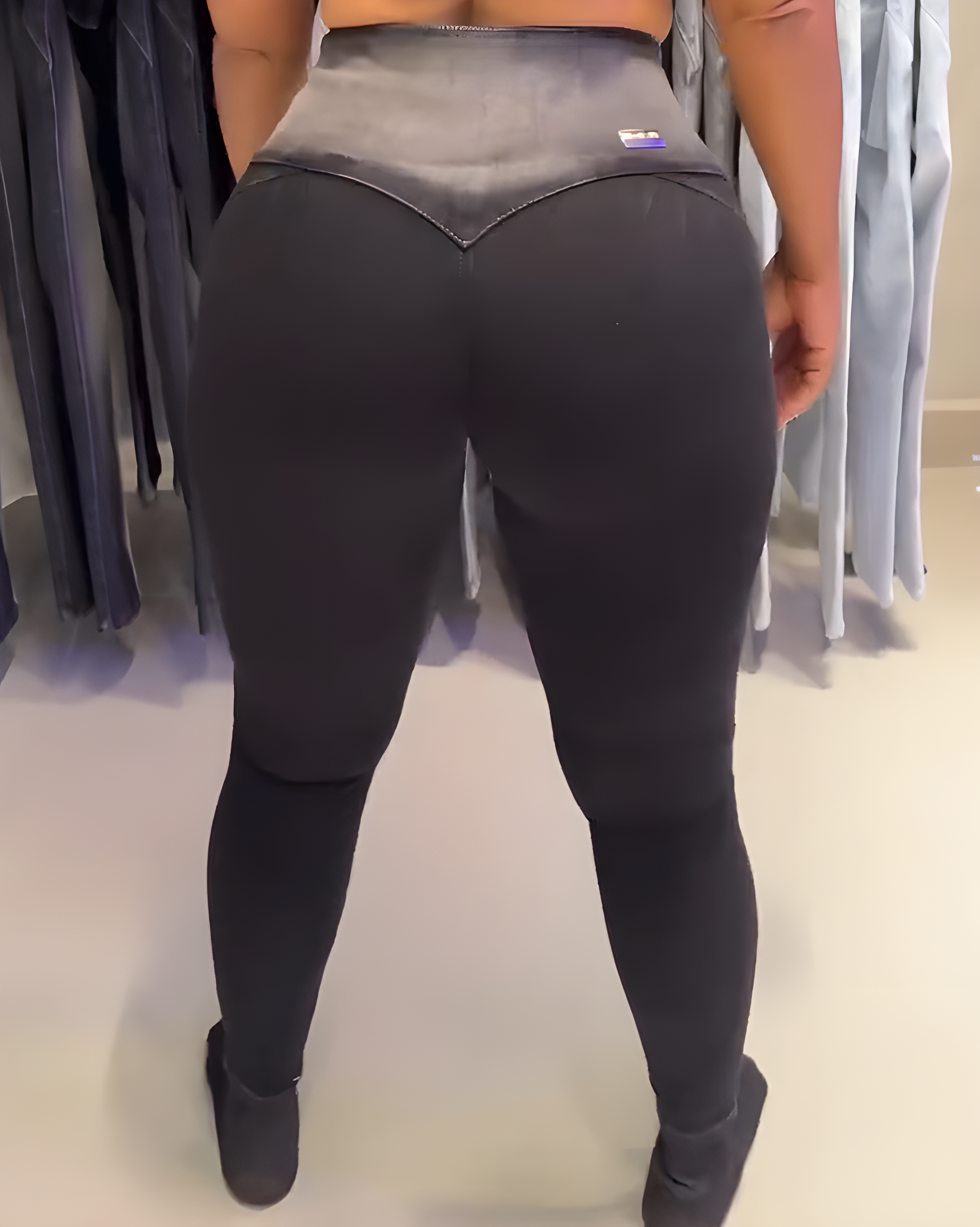 Hüfthebende Leggings mit Doppelreißverschluss