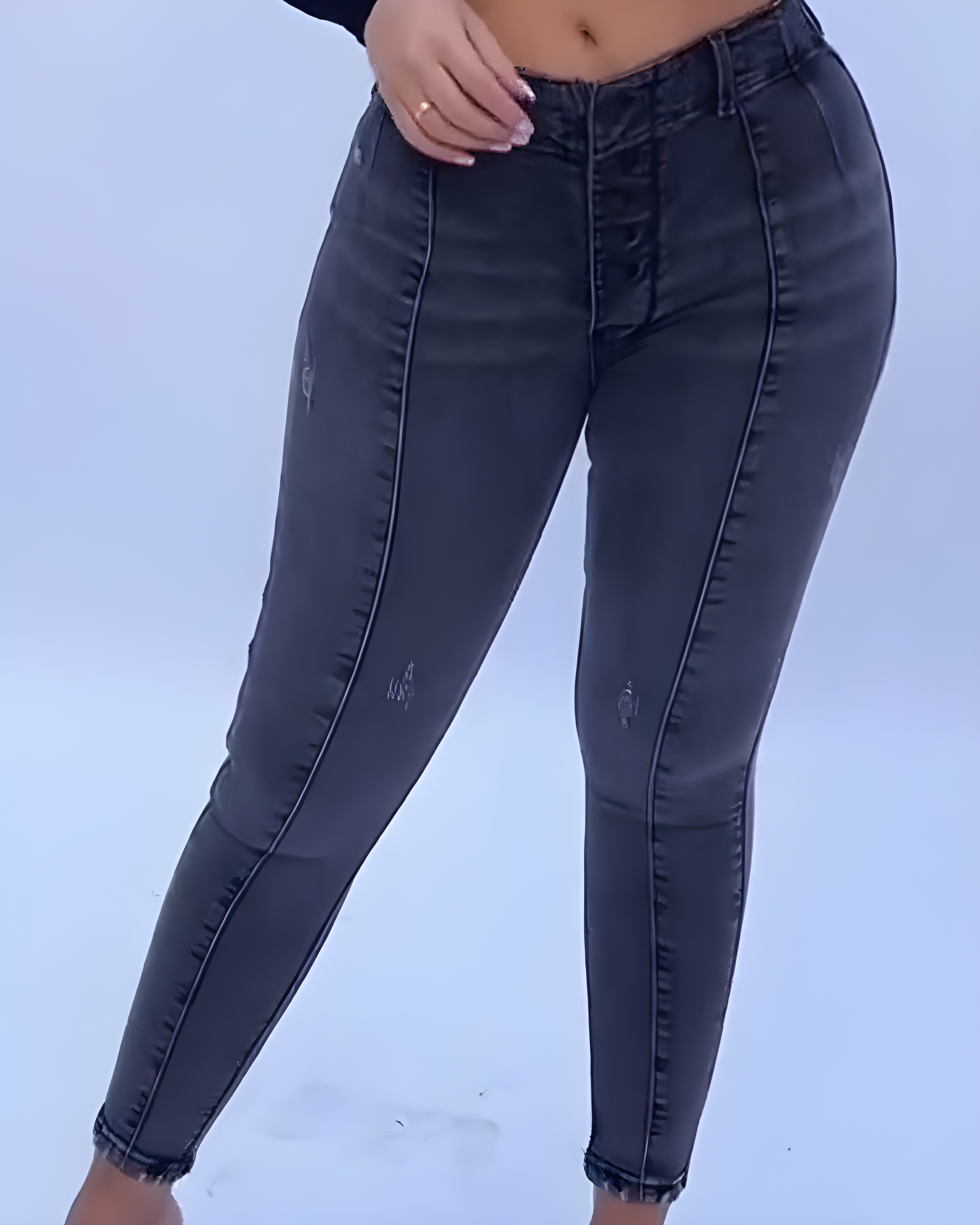 High-Elasticity Tight-Fitting Jeans