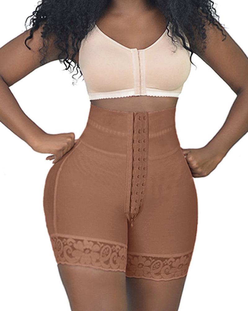 High Waisted Mid-Section Tummy Control Double Curvy Compression BBL Shorts