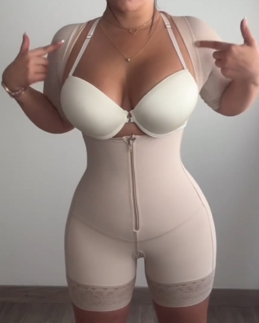 Mid-Length Sleeve Open Bust Shapewear