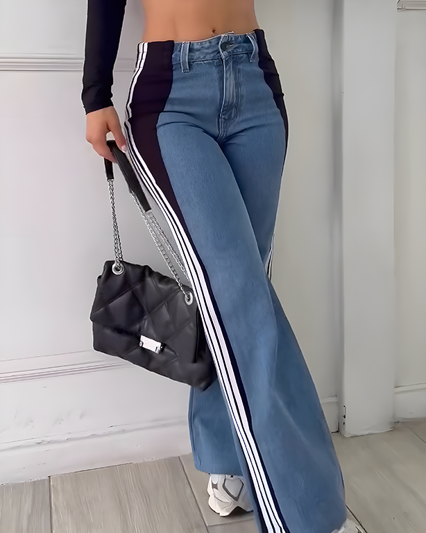 Panelled Straight Jeans