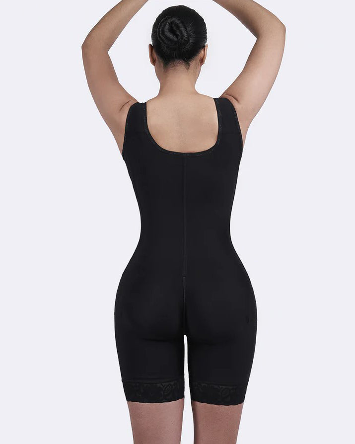 Hook-Eye Waist Control Shaping Bodysuit