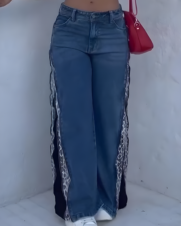 Side Zipper Loose Fit Jeans