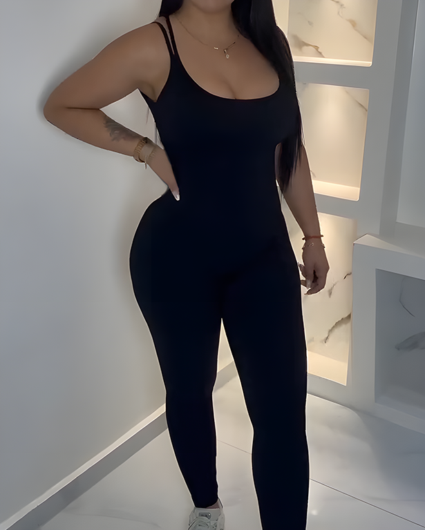 Round Neck Body Shaping Slip Jumpsuit