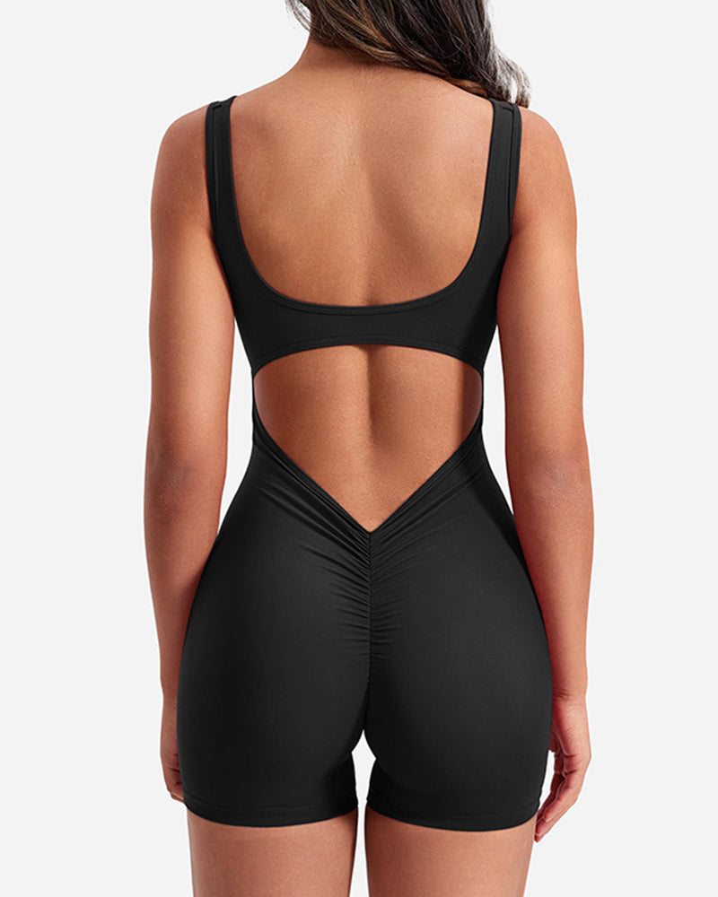 Backless Slim Fit Butt Lifting Yoga Jumpsuit