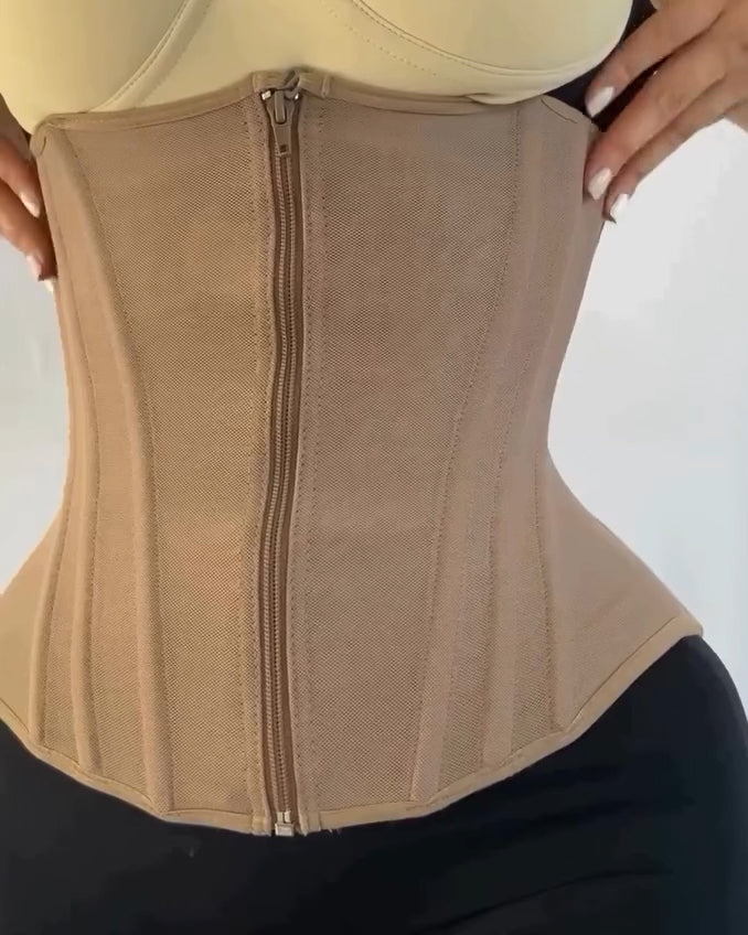 Front Zipper Steel Boned Shaper Waist Trainer