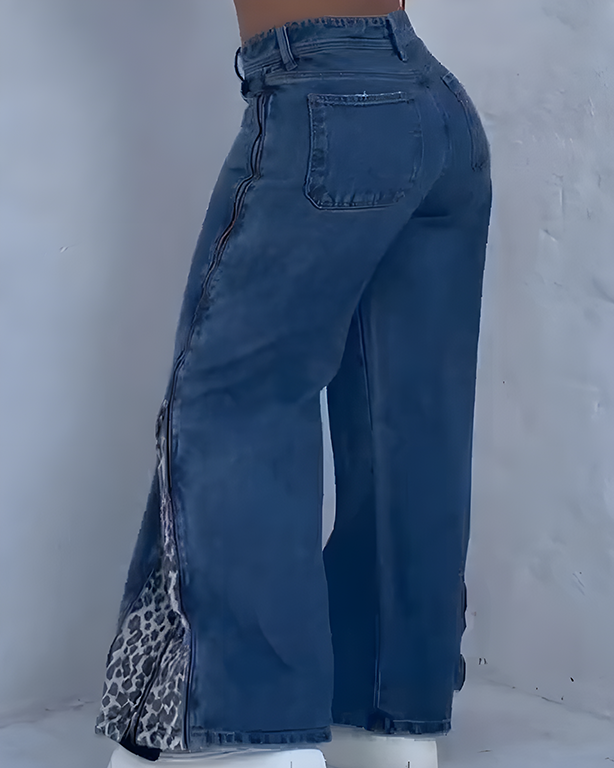 Loose Fit Jeans mit seitlichem Reißverschluss