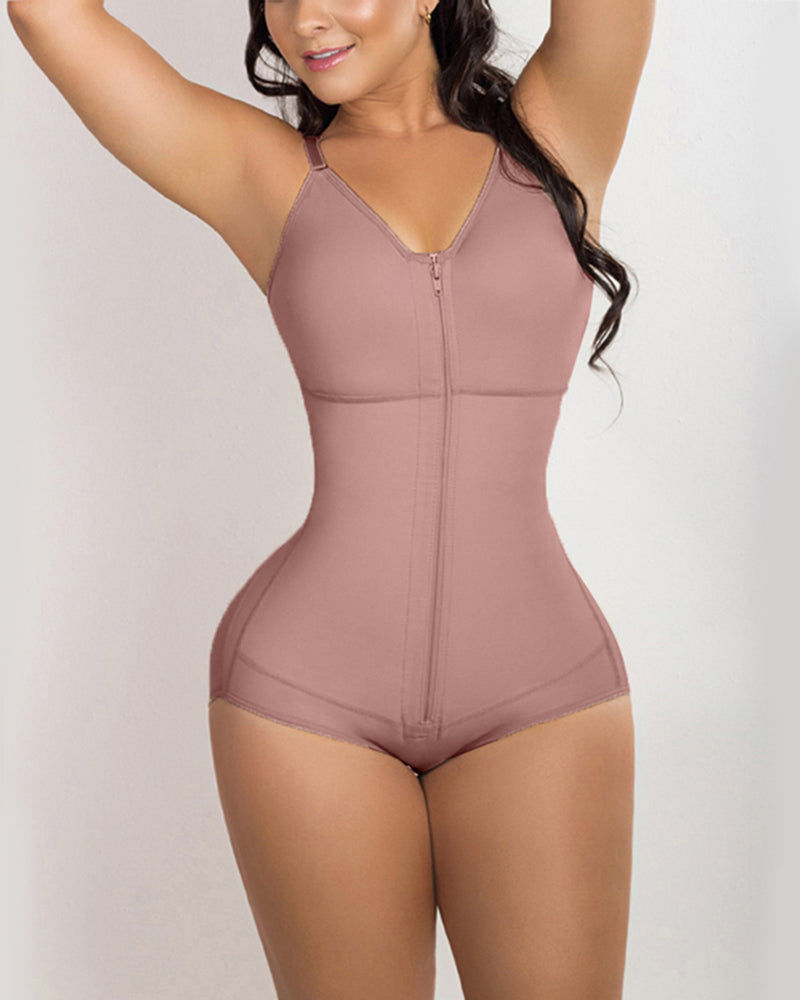 High Compression Post Surgery Shapewear With Zipper Closure