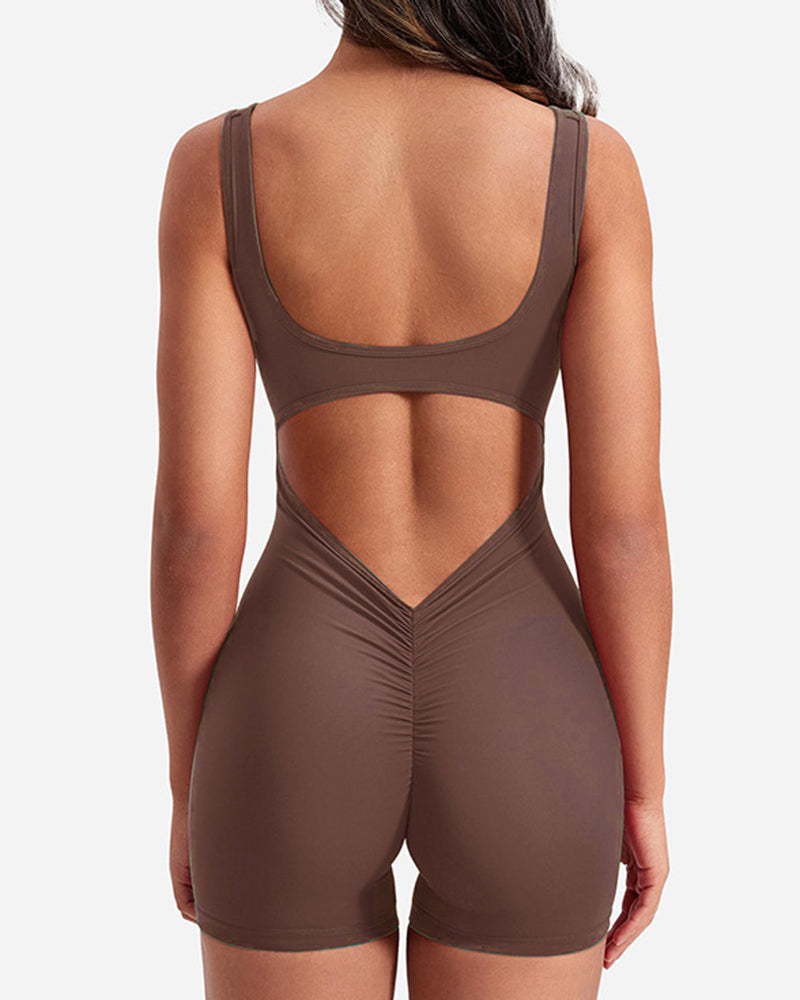 Backless Slim Fit Butt Lifting Yoga Jumpsuit