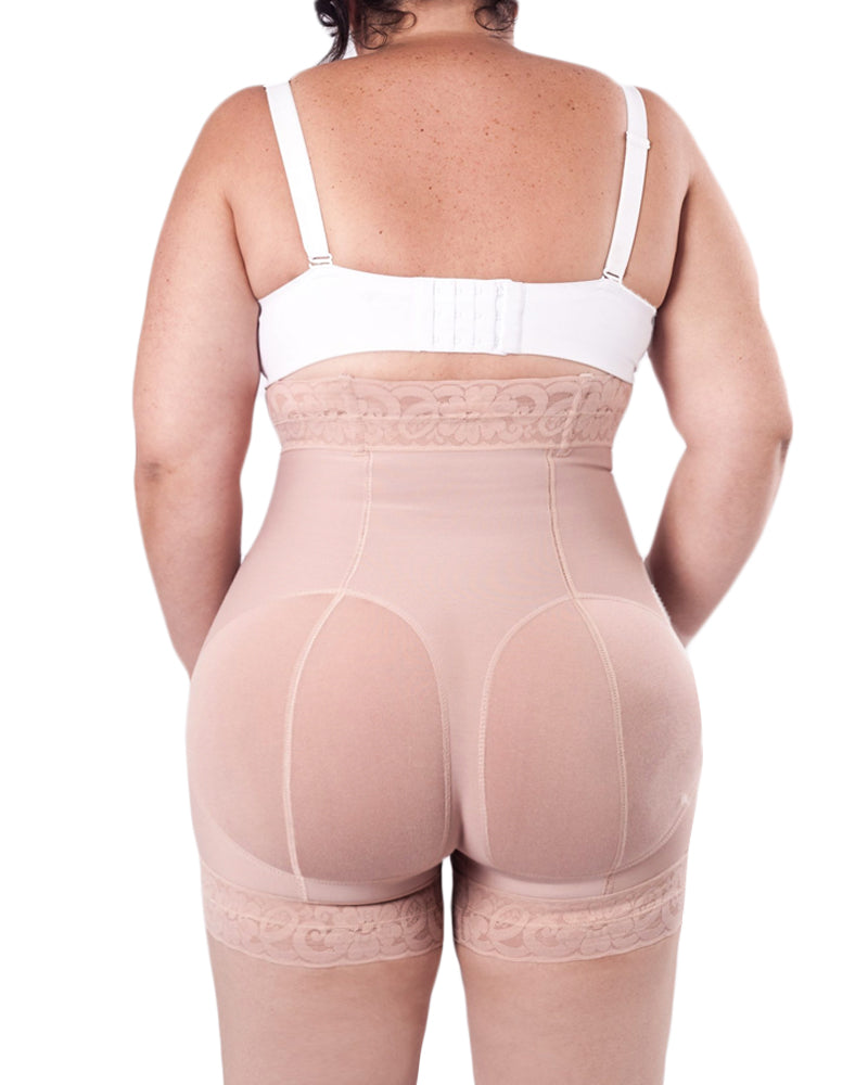Extra High Waisted Butt Lifting Shaping Shorts With Fashion Zipper